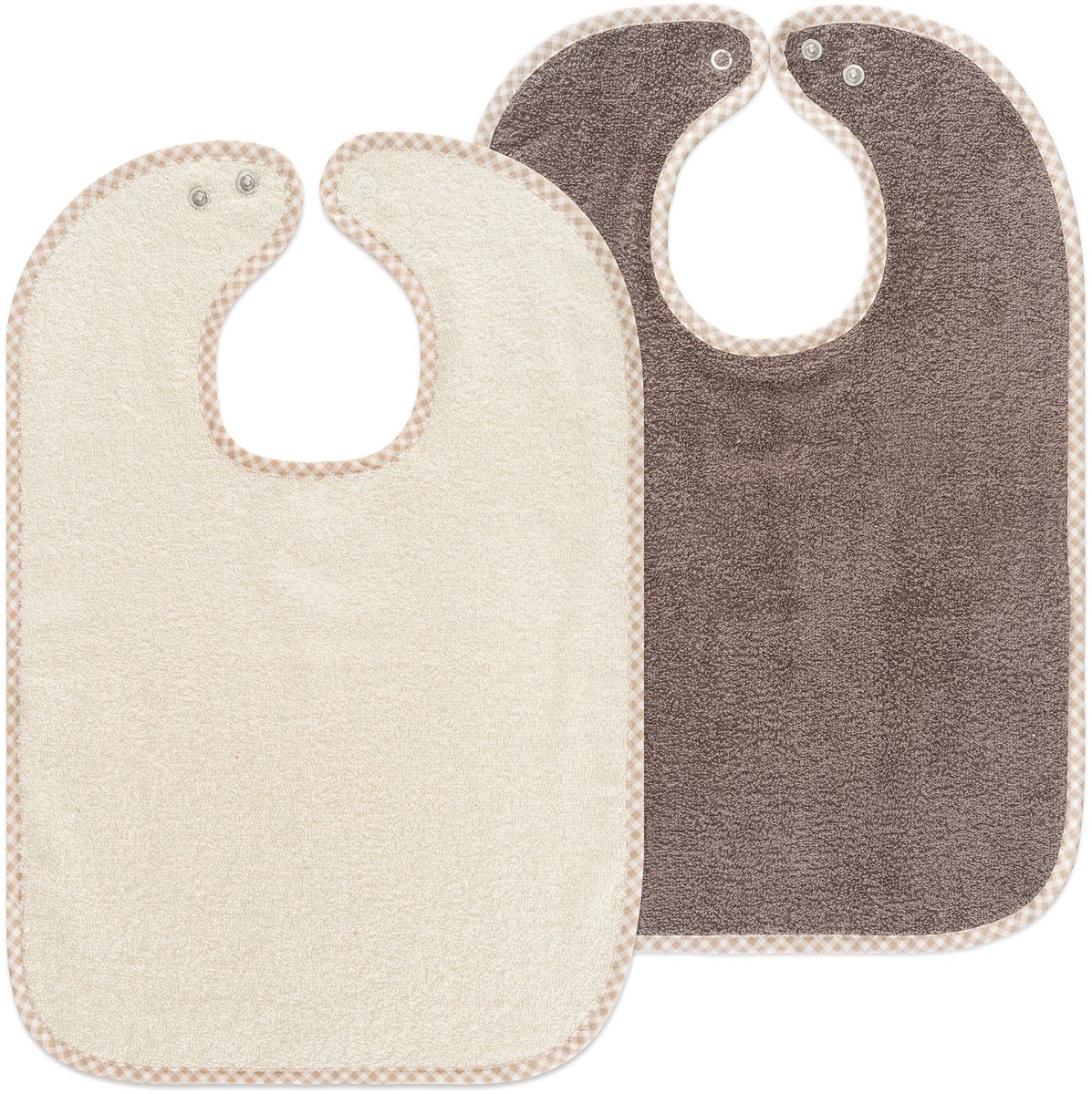 Omgoods - Set van 2 XL Baby Slabben van 30x46 cm met Drukknopen