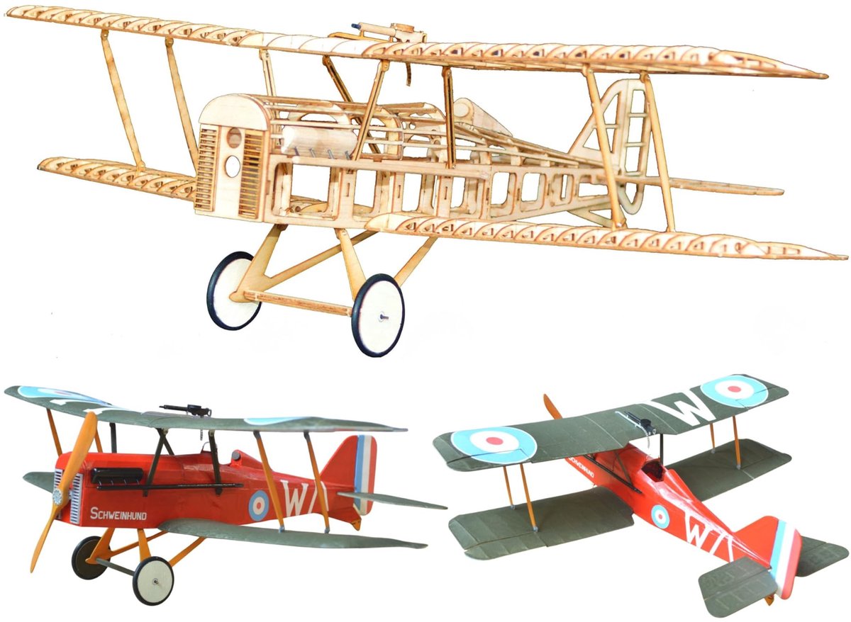 Omgoods - RAF SE5A Modelvliegtuig Bouwset 1:20 met Laser Gesneden Balsa Hout