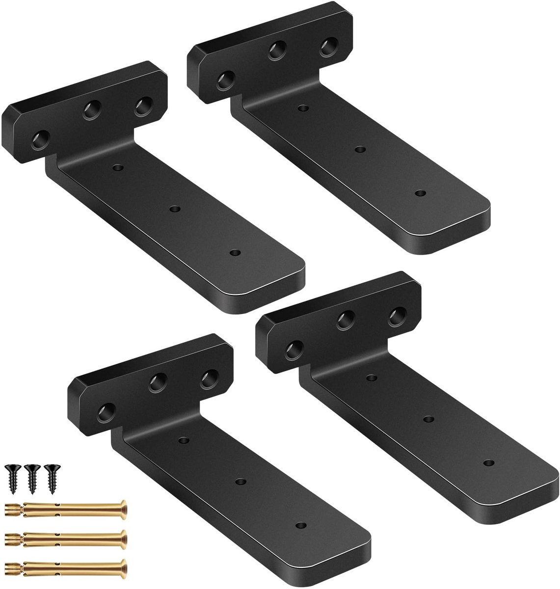 Omgoods - Set van 4 Zware Plankdragers, 150 mm, Zwart