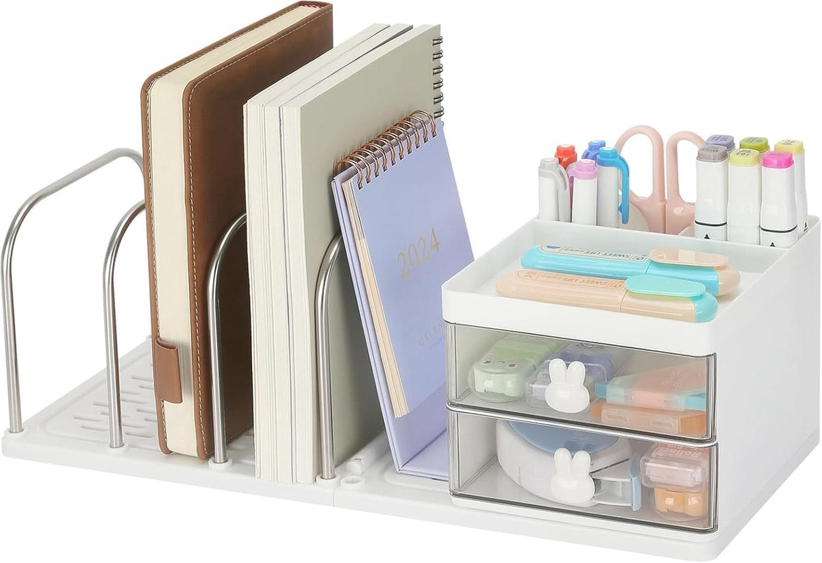 Omgoods - Desk Organizer Storage Box met Boeksteunen