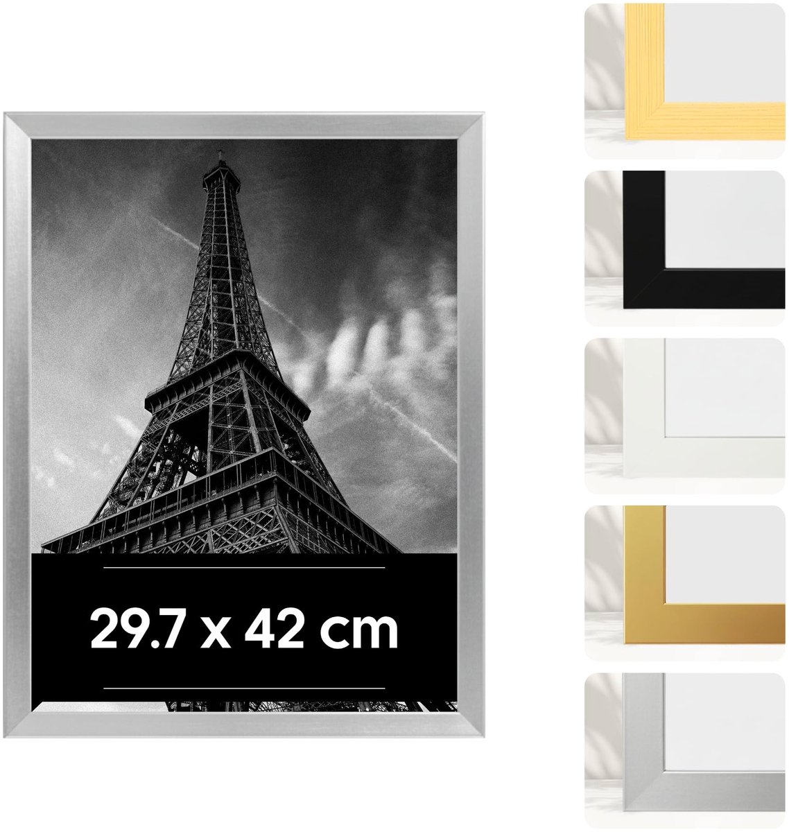 Omgoods - Zilveren A3 Fotolijst met Schokbestendig Acrylglas voor Wanddecoratie