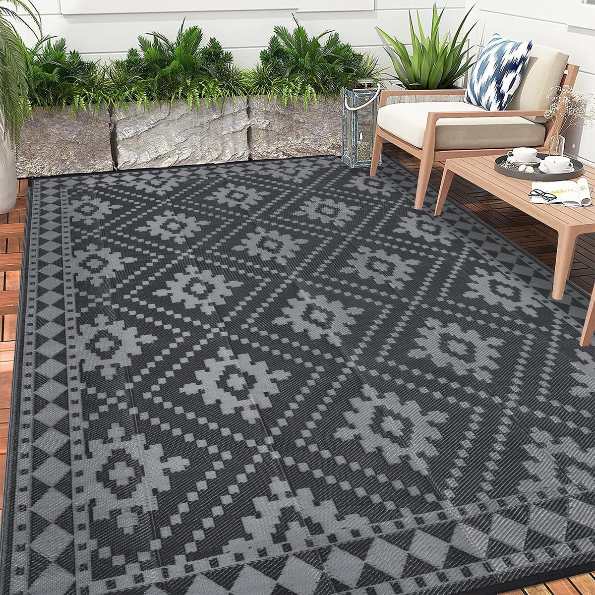 Omgoods - Reversible Buitenmat 240 x 300 cm voor Tuin en Camping