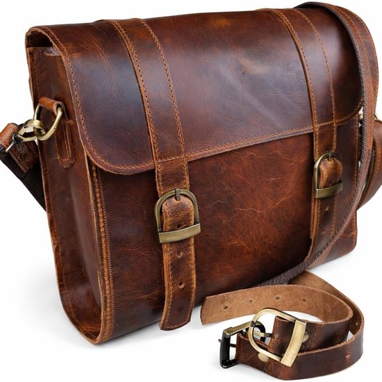 Omgoods - Handgemaakte Leren Motorfiets Tas, Zadel- en Handvat Tas
