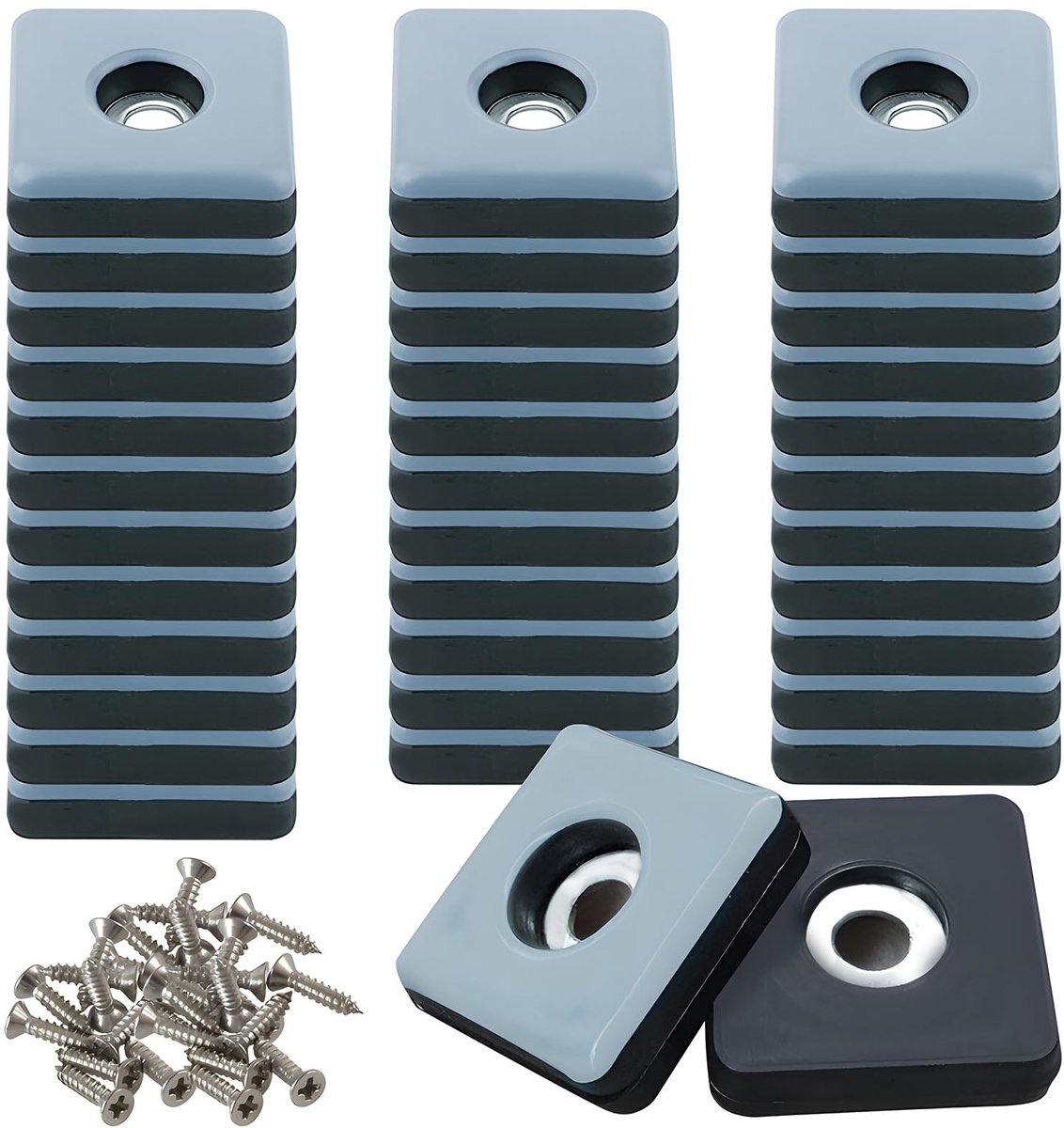 Omgoods - 36 Stuks Teflonglijders voor Meubels met Schroeven