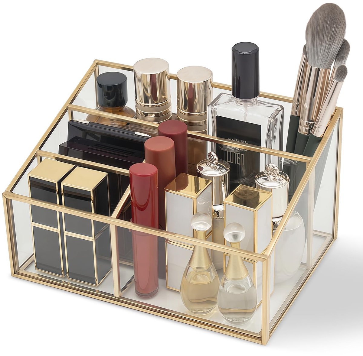 Omgoods - Makeup Organizer Goud - 4 Compartimenten voor Cosmetica
