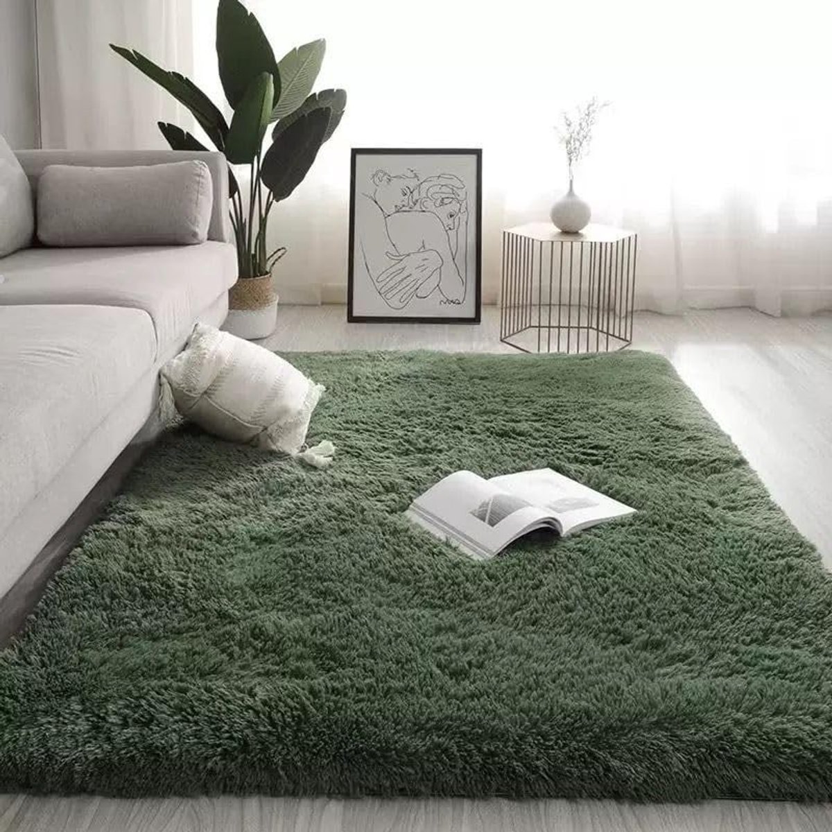 Omgoods - Fluffy Hoogpolig Wasbaar Tapijt voor Woonkamer en Slaapkamer