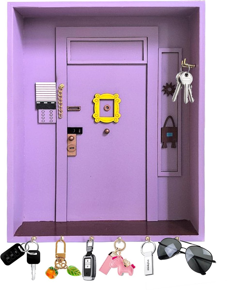 Omgoods - Houten Sleutelhanger met Opslag en 6 Haken