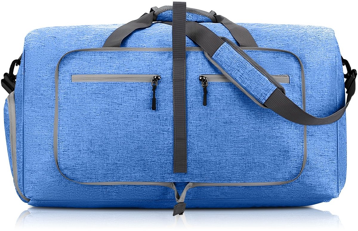 Omgoods - Opvouwbare Reistas met Grote Capaciteit - 60L Sporttas Blauw