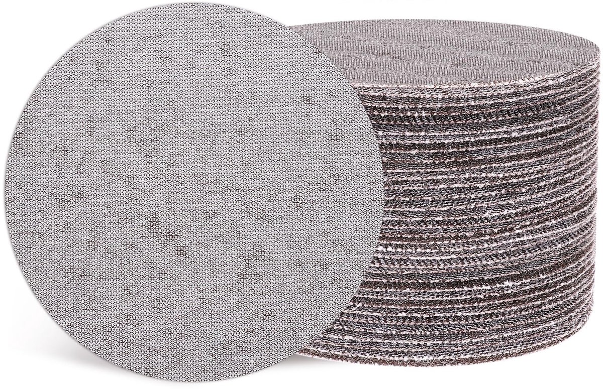 Omgoods - Mesh Schuurdiscs 150 mm 100 Stuks 180 Grit Stofvrije Schuurpapier