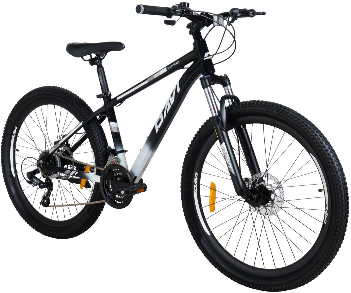 Davi Montaro – Mountainbike – 26 inch – 21 versnellingen – Aluminium frame – Schijfremmen – Voorvork met vering – Shimano – Zwart/Wit