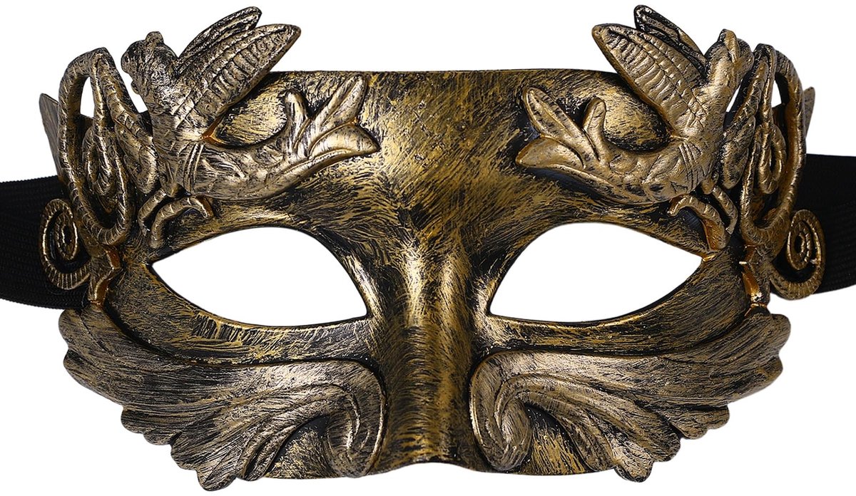 Omgoods - Venetiaanse Masker voor Mannen in Antiek Goud
