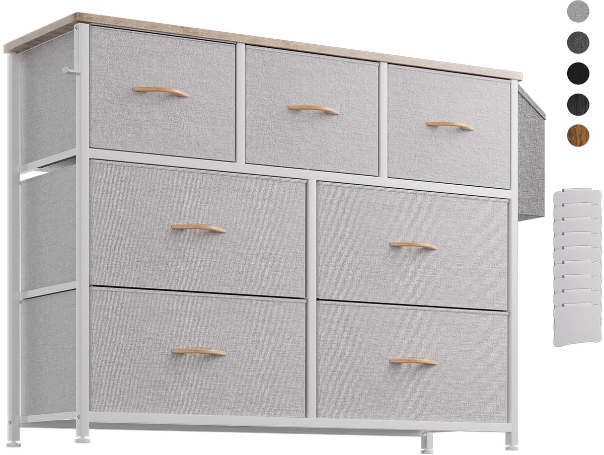 Omgoods - Opbergkast met 7 Lades van Geurloos Canvas voor Woonkamer en Slaapkamer