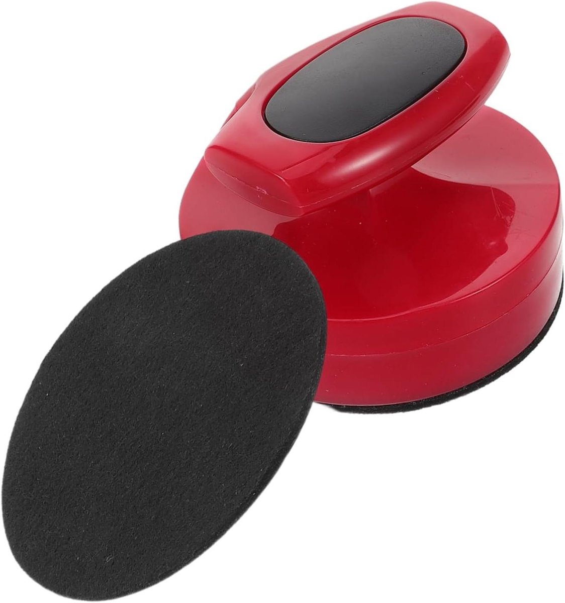 Airhockey Vervangingspads - Pusher Pads Pluis - Airhockey Spelverbetering - Zelfklevende Achterkant - 9.3 x 9.3 cm - Rood