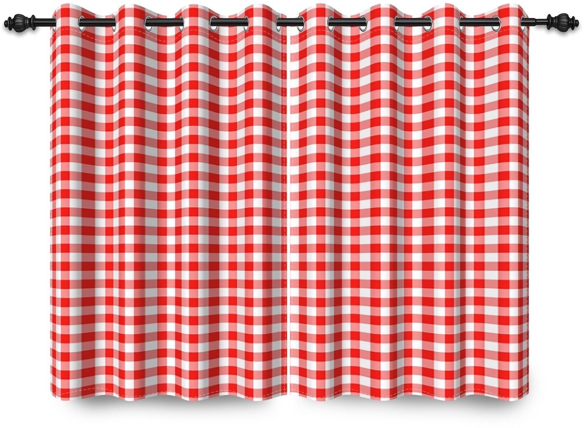 Omgoods - 2 Stuks Grommet Blackout Gordijnen met Tartan Patroon