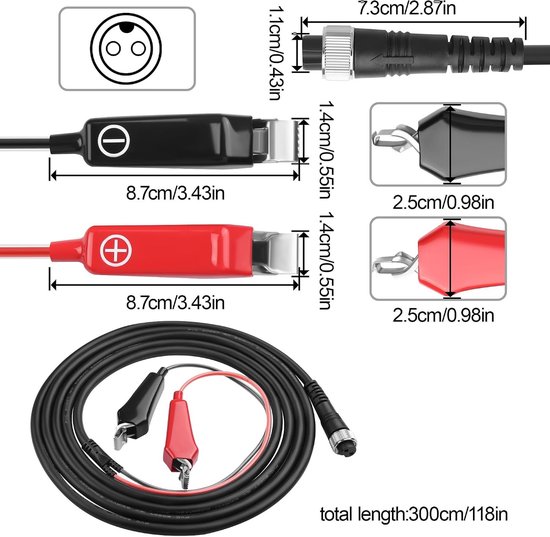 Elektrische visserij reel netsnoer 10FT, batterij aansluitkabel voor spoelen, compatibel met diverse modellen zoals Tanacom, Shimano en Seaborg — afbeelding 5