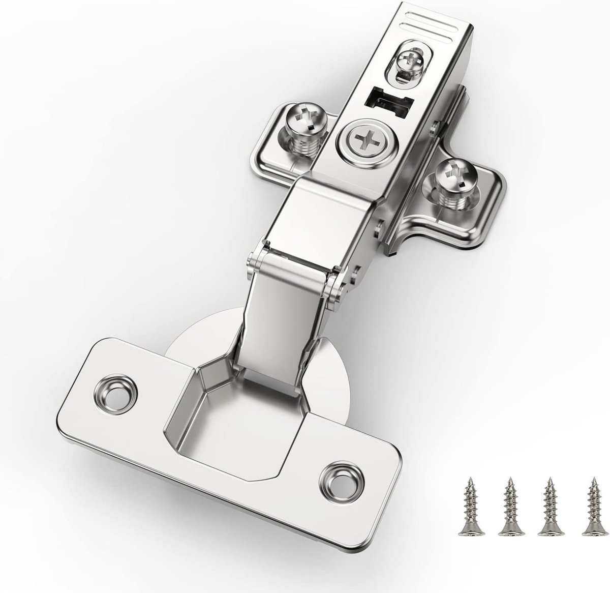 10 Stuks Half Scharnier voor Keukenkasten, 45mm Gatafstand met Hydraulische Veer, Perfecte Soft Close voor Kastdeuren en Keukenmeubels