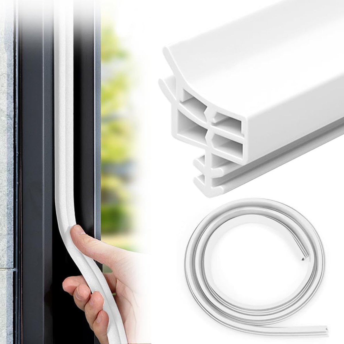 Door Seal, Door Frame Seal for Sound Insulation, Door Seal, Rubber, White, TPE Door Seal for Draught Seal and Sound - ShopVlot