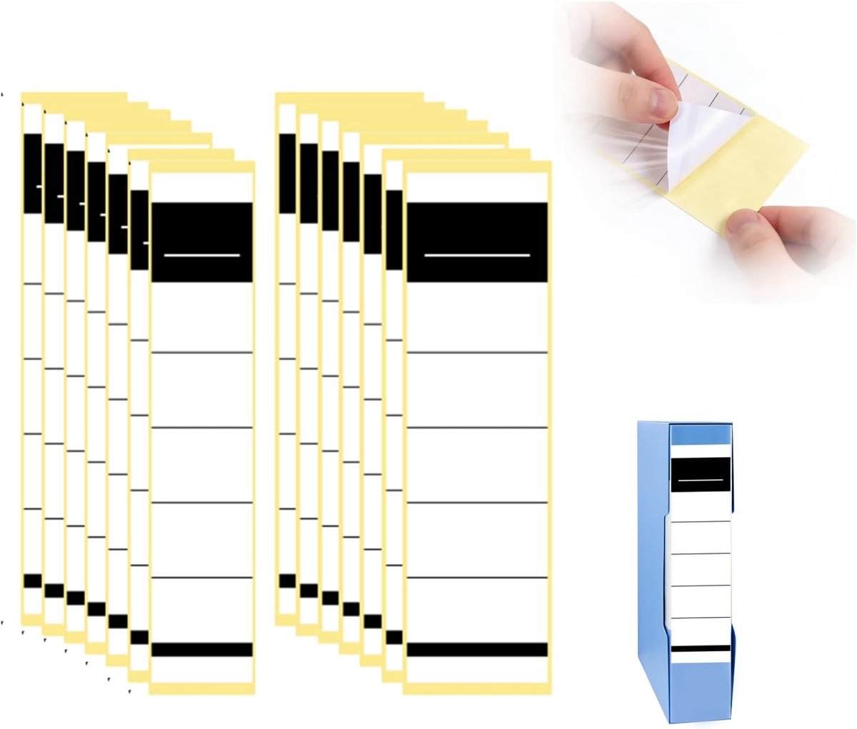 Spine labels zelfklevend voor mappen - 100 stuks - wit papier - duidelijke leesbaarheid - ShopVlot