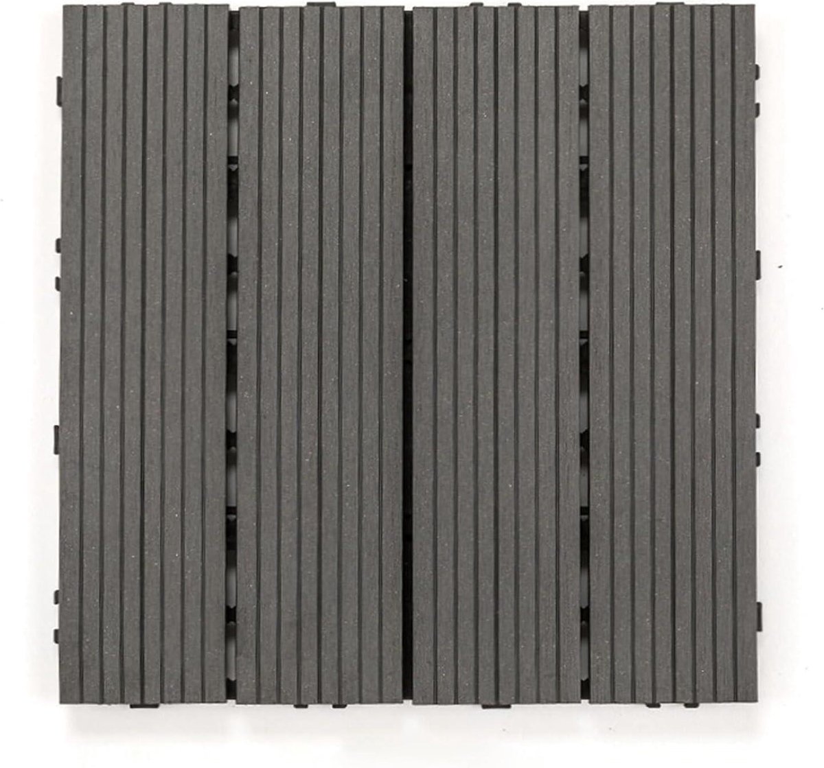 Terrastegels Houtcomposiet - Vloertegels Balkon - Buitenruimte Creëren - Snelle Waterafvoer - 30x30 cm - Grijs