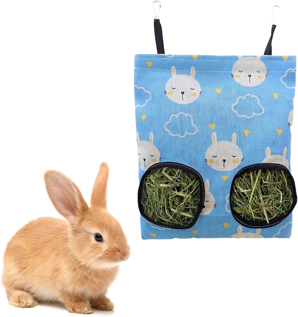1 stuks konijnenhooizak, hooivoerzak, cavia voerstation, hooiruif konijn, voederzak voor kleine dieren voor konijnen - ShopVlot