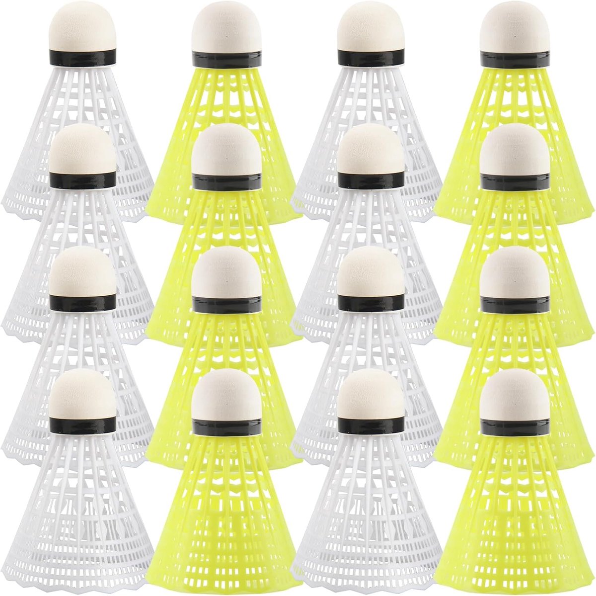 YUE QIN 16 stuks badmintonballen, nylon veerballen, duurzame veerballen, Speed 2 kleuren, badmintonballen, badminton - ShopVlot