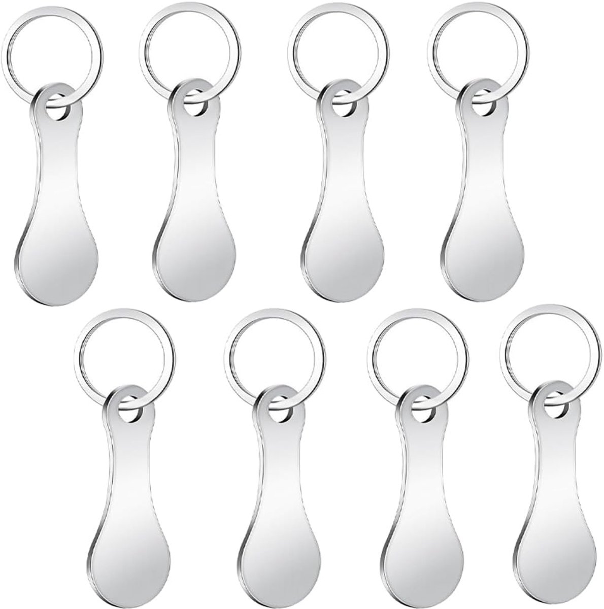 8pcs trolley coin stainless steel with keychain shopping trolley removers portable mini release supermarket shopping - ShopVlot