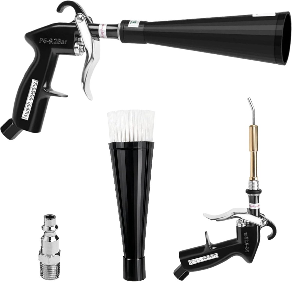 Perslucht reinigingspistool 25,4 cm - hoogwaardig legering - voor moeilijk bereikbare plaatsen - ideale auto schoonmaak - ShopVlot