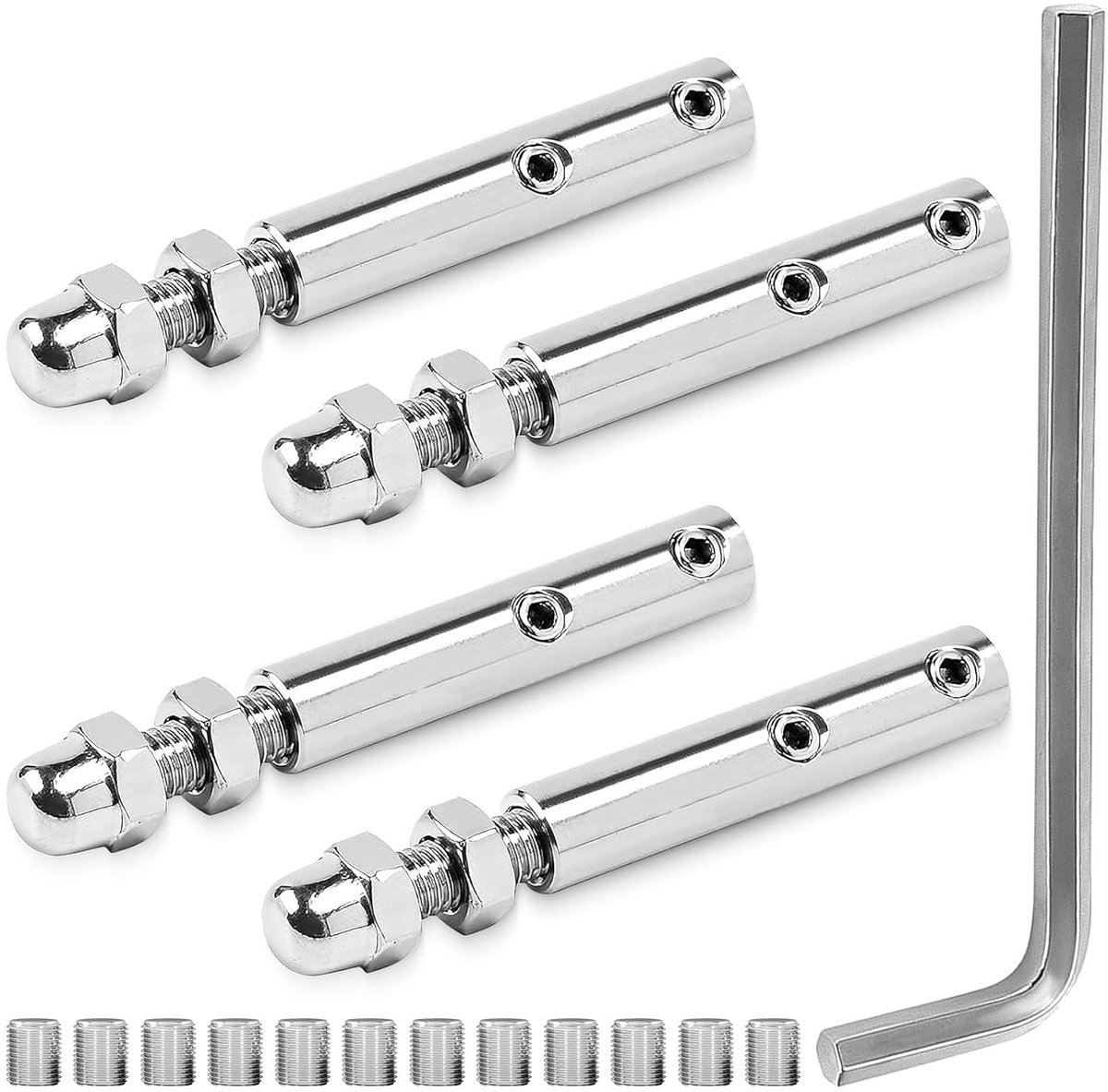 Draadkabelspanner, roestvrij staal, set van 4 draadkabelklemmen voor kabelklemmen, 4 mm, klemstopper - ShopVlot