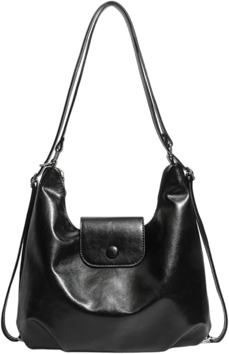 SnelShoppen - Rucksack 2 in 1 Dames Tas Handtas Elegante Schoudertas Grote Leder Umhængetas Veelzijdig DayPack voor Werk Reizen Uitstapje