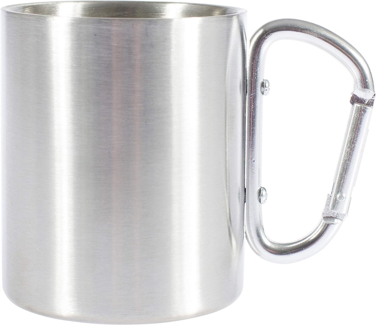 Quart roestvrij staal dubbelwandig 35 cl camping en wandelen volwassenen unisex h 9 cm