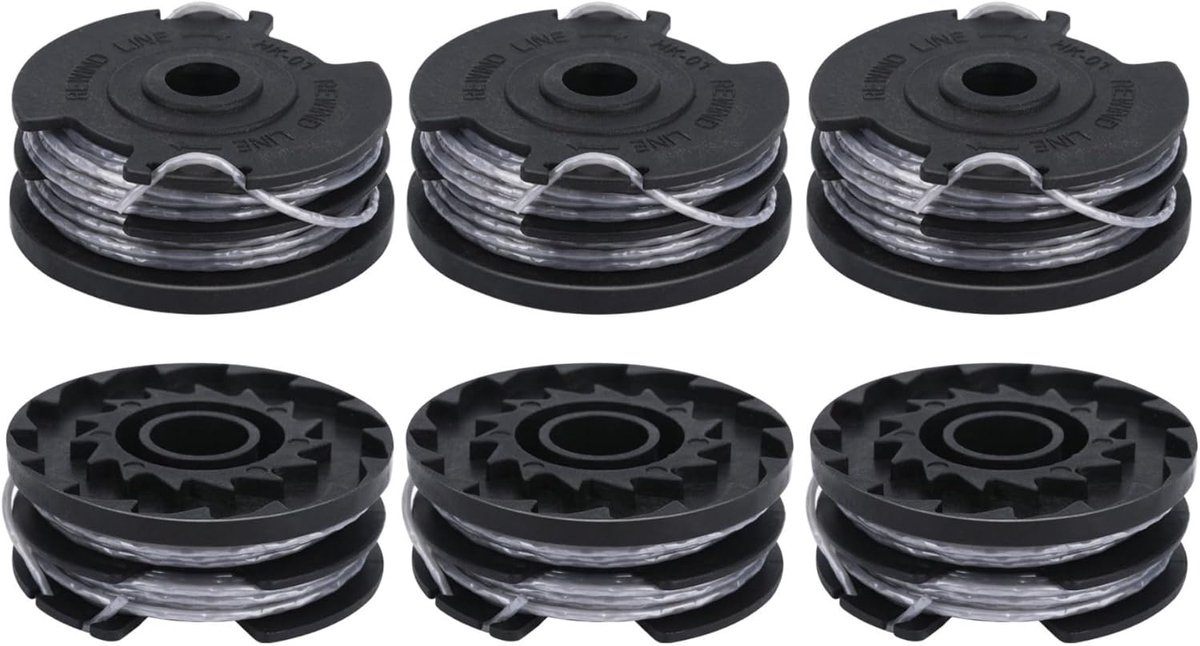 F016800351 geschikt voor Bosch grastrimmer AdvancedGrassCut 36 ART 30-36 LI ART 24 ART 24+ ART 27 ART 27+ ART 30 ART 30 + reservedraadspoel 6 m lengte Ø 1,6 mm (6 spoelen)