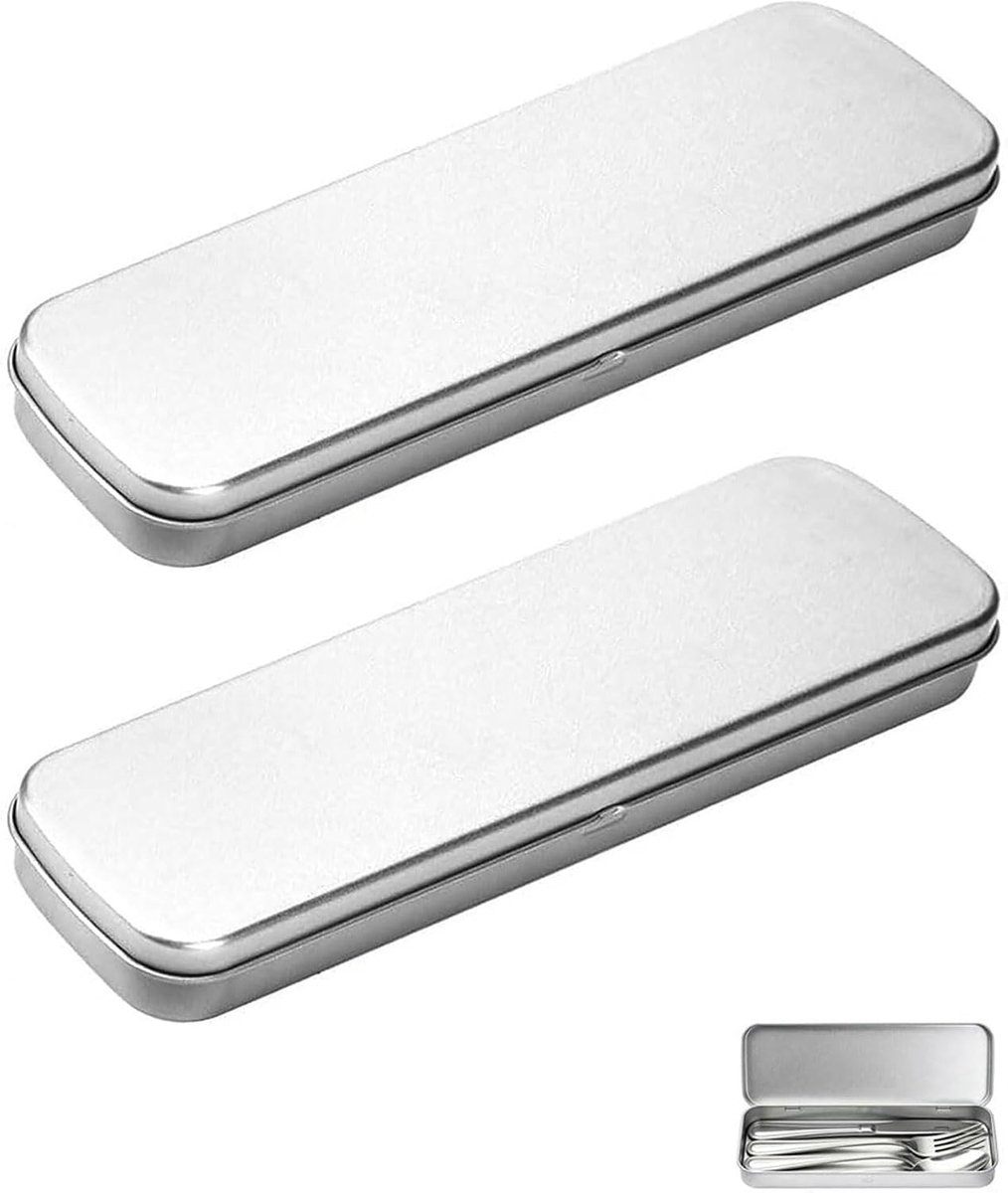 Bestekdoos, 2 stuks Edelstahl Bestekdoos Bestekdoos Draagbare
