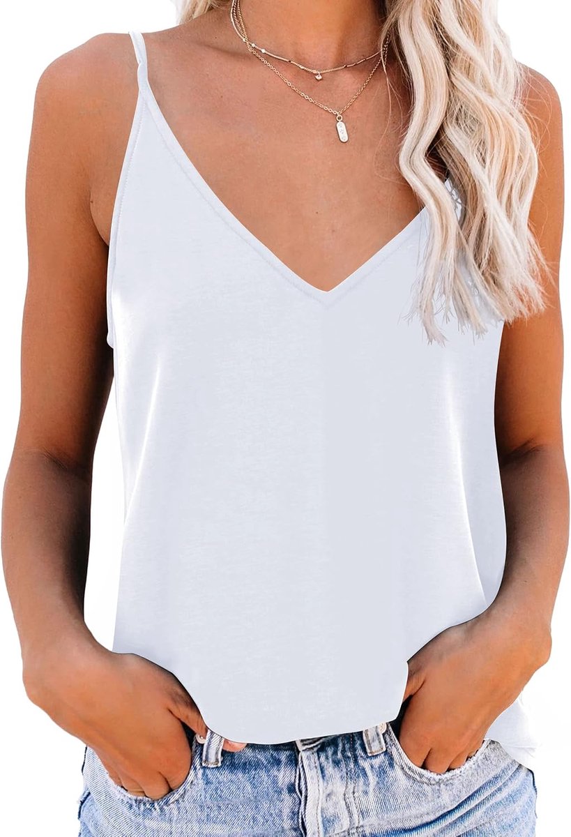 Onderhemden, spaghettibandjes voor dames, basic top, lange tanks, verstelbare spaghettiband, camisole tanktop