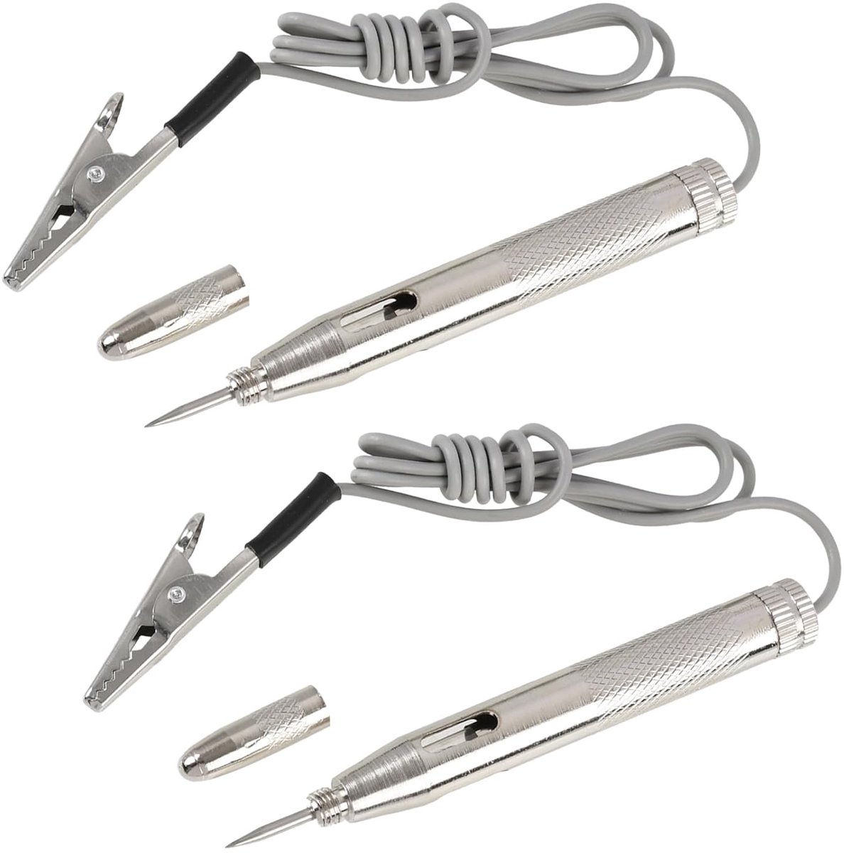 2 stuks autospanningstester auto met krokodillenklem, 65 cm kabel testlamp auto 12 V, draagbare testlamp 12 V pen voor auto's, motorfietsen, boten, betrouwbare autotestlamp, 12 V diagnosegereedschap