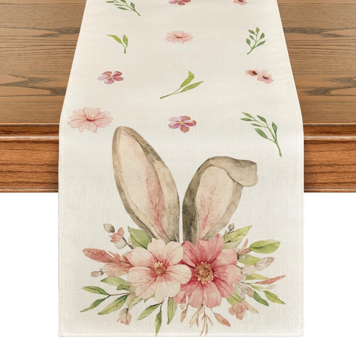 Mode Blume Hase Hasenohren Osterei Ostern Tischläufer, Waschbar