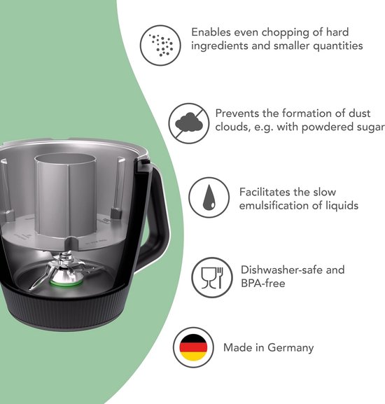 Miximizer Mengkomverkleiner - voor Thermomix TM6/TM5 Moeiteloos hakken, mengen en emulgeren, vaatwasmachinebestendig, Made in Germany van Miximizer — afbeelding 2