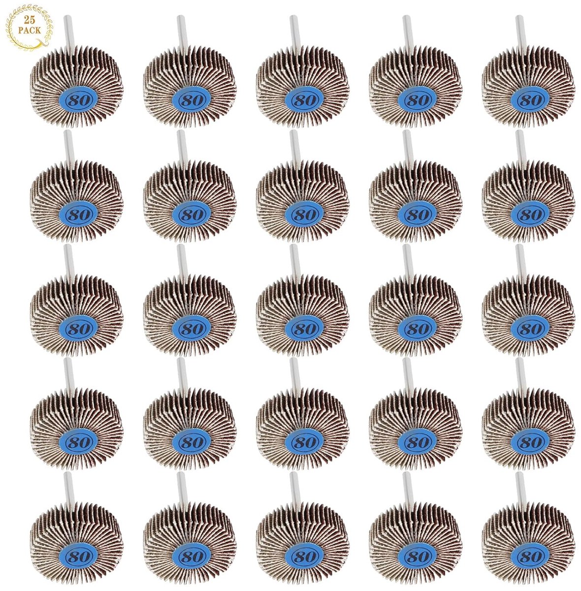 25 stuks schuurschijven, schuurborstel, gelamineerd, 80 korrels, lamellenslijper, vleugelwiel, 32 mm, schuurpapier slijpschijf voor boren (32 mm)