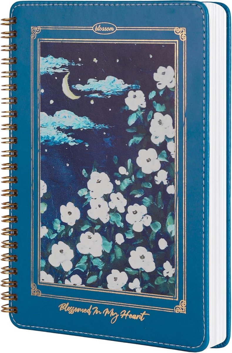 Spiraalnotitieboek A5 - duurzaam kunstleer - 200 gelinieerde pagina's - perfect voor school en werk - ShopVlot