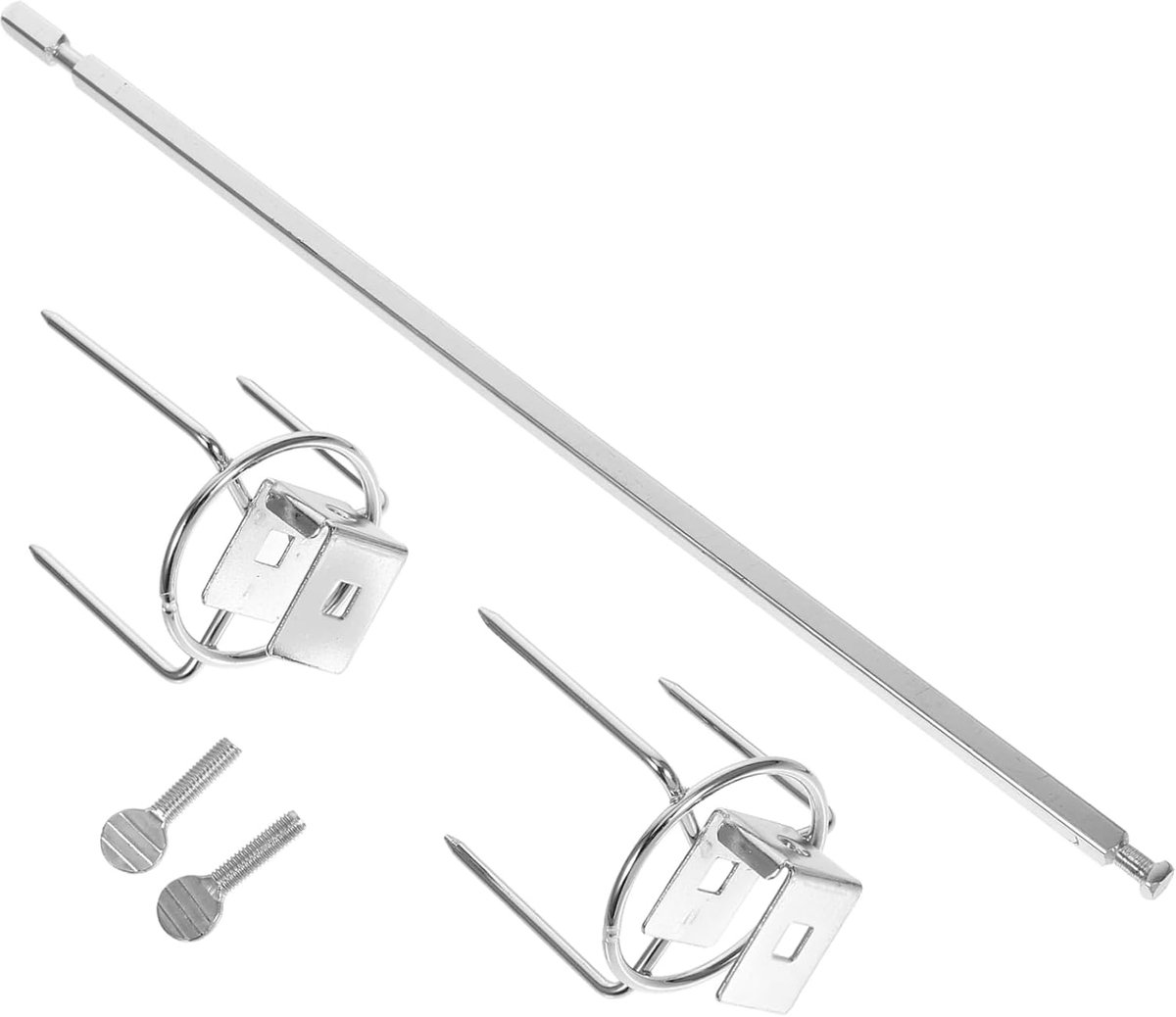 stalen roterende braadkipvork, 28 cm, stabiele grillvork voor kip en vlees, Bbq accessoires voor oven en grill, thuis, familiefeesten