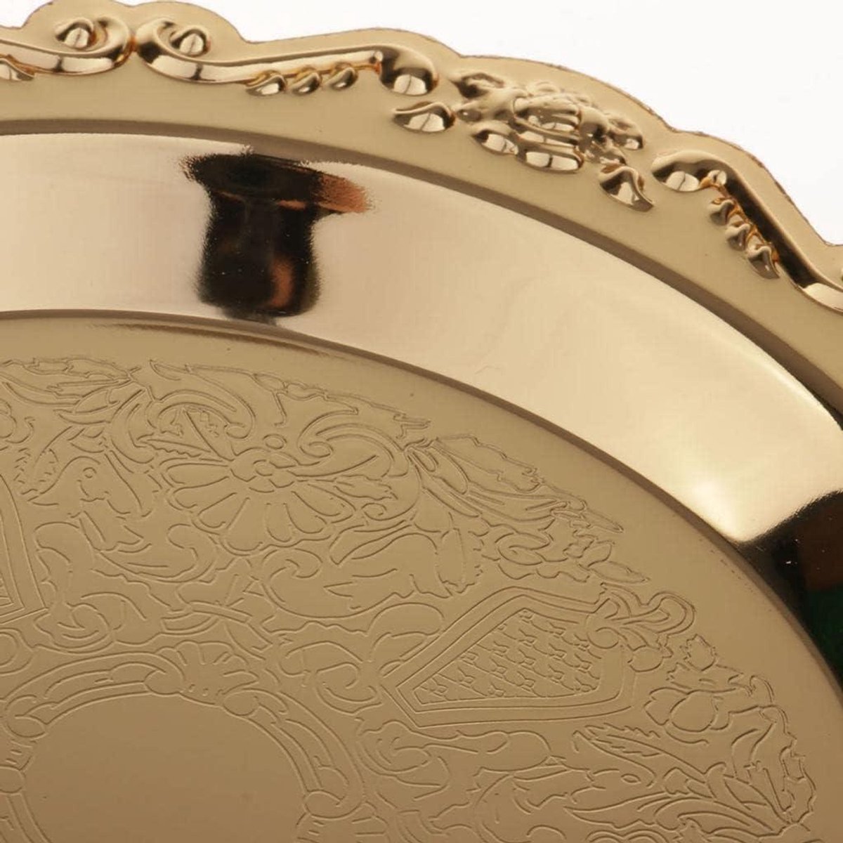 Fruitschaal Metaal - Dienblad Serveerschaal - Eten Presenteren - Europees Stijl Design - 15 cm Diameter - Goud