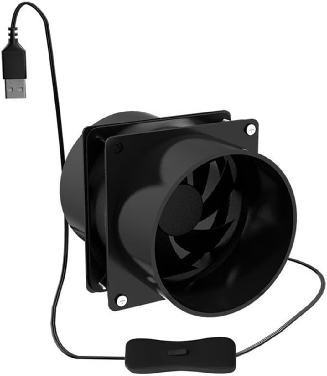 Energiezuinige Afvoerluchtventilator met Snelheidsregeling en Geruisloze Werking Stofextractie Usb-ventilator (Zwart)