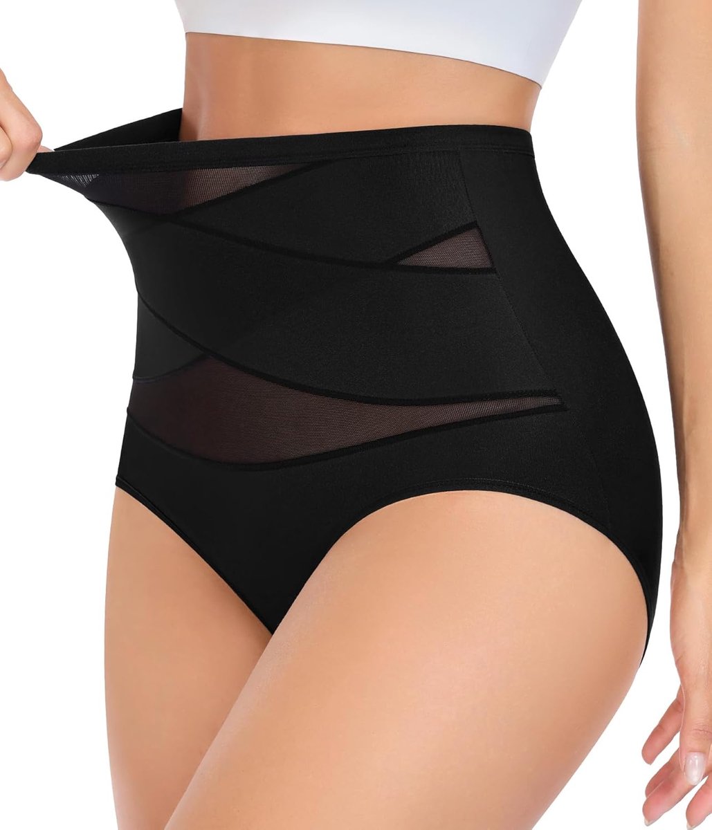 Ondergoed damesonderbroek, hoge taille, volledige dekking, slip voor dames, cross mush-onderbroek, zacht, comfortabel, stretch, buikverstevigende broek