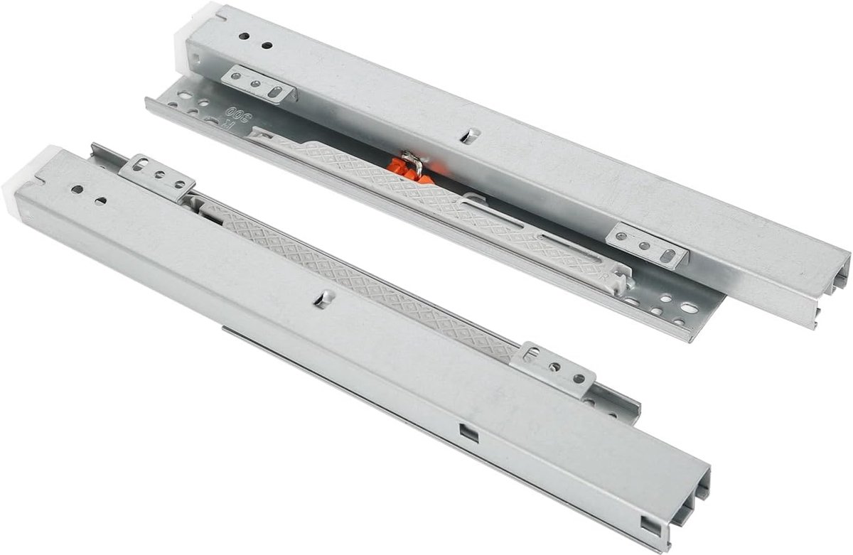 rails, vloermontage, ladegeleiding, 1 paar ondervloergeleiders, volledig uittrekbaar, verborgen softclose glijrails, telescopische rails met demping (550 mm)