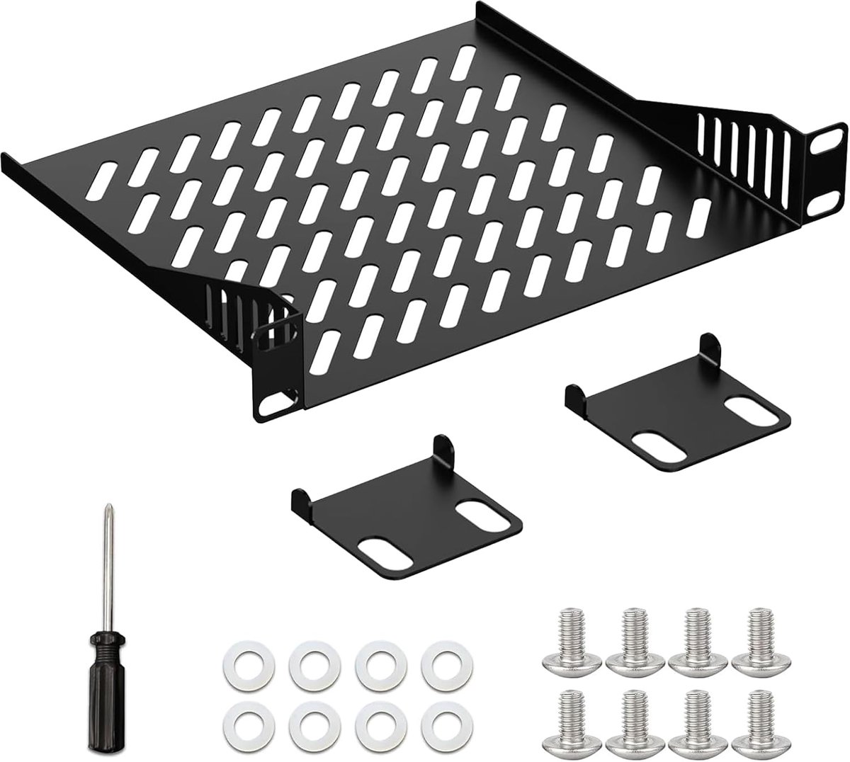 10 Inch 1U Server Rack Plank, Plank Gemonteerde Geventileerde Vrijdragende Lade voor 10" Netwerk Equipment Cabinet of Plank, Solide Bouwkwaliteit en Uitstekende Ventilatie
