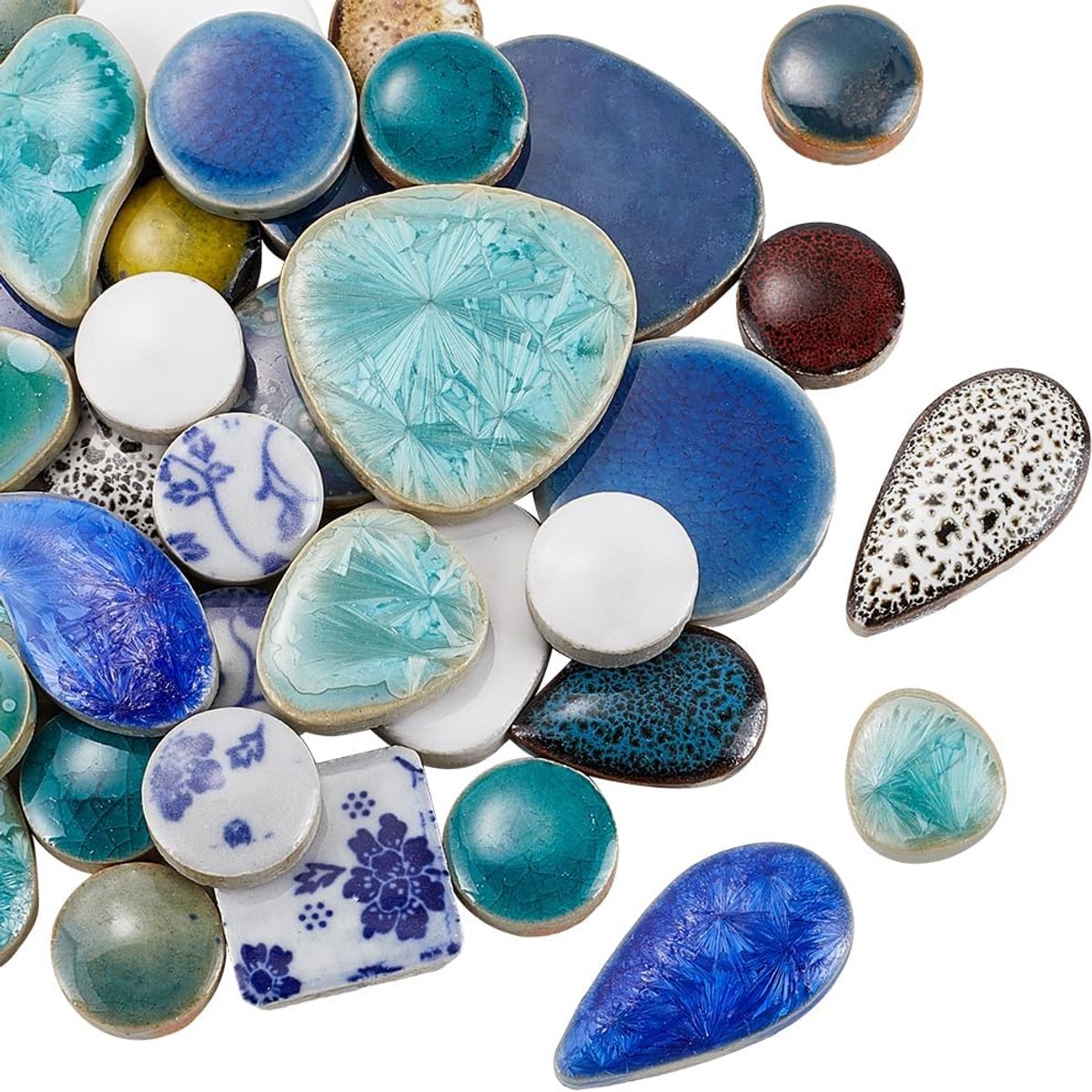 1 Doos 200g Gebroken Keramische Tegel Onregelmatige Mozaïek Tegels Bulk Gemengde Vormen Kleurrijke Porselein China Tegels Stukken Voor DIY Ambachten Platen Bloempotten Vazen Cups Home Decor