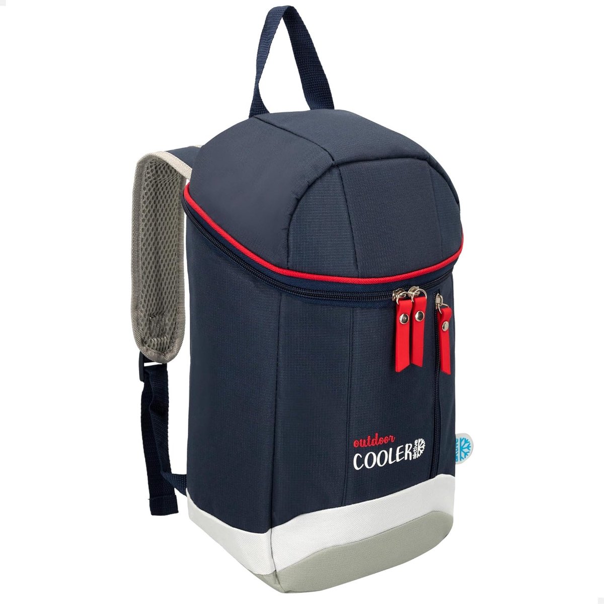 SnelShoppen - Outdoor Koeltas 17 L voor Volwassenen, Rugzakformaat, Grote Inhoud, Isolerend, Voor Feest, Camping, Tuin, Navy Blauw en Grijs