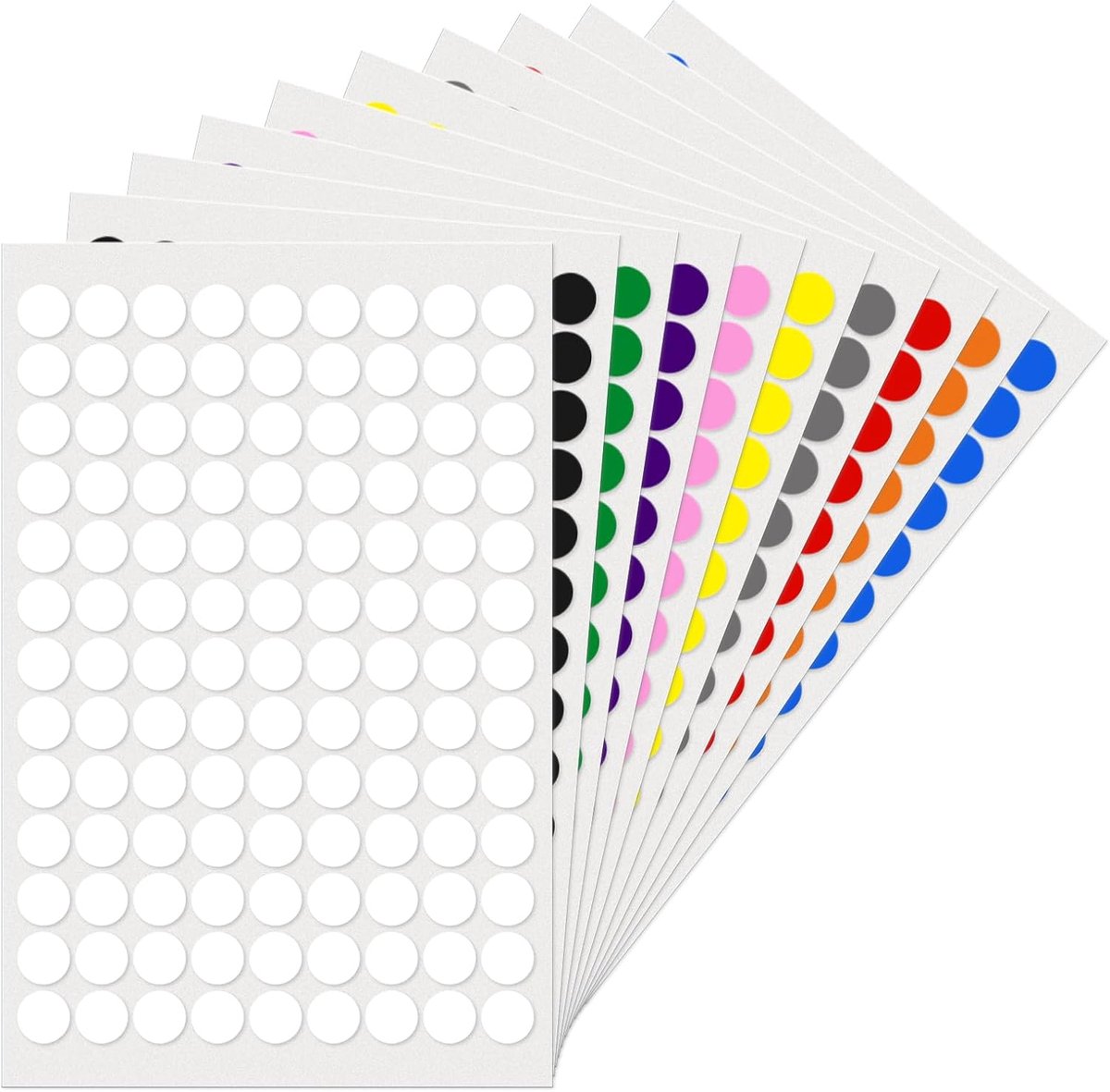 1170 stuks kleurrijke ronde 13 mm puntstickers, zelfklevende markeringspunten, waterdichte plakstippen, stickers, kleine kleurcodering, etiketten