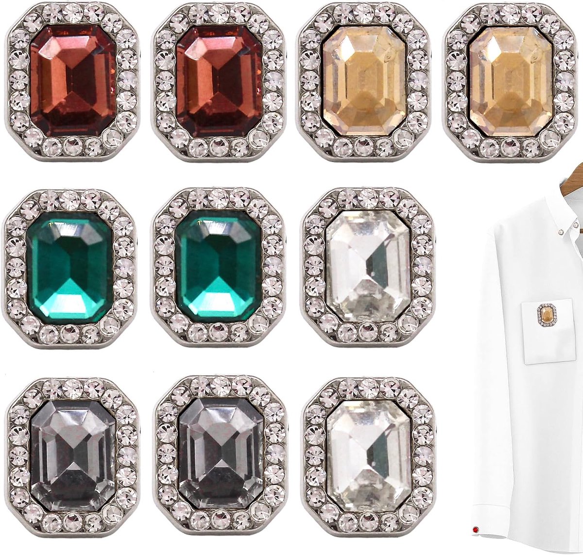 Knopen met parels, gouden bloem, sierknopen van metaal om vast te naaien, kristallen knopen voor dirndl, mantel, blazer, doe-het-zelf sieraden en bruiloftsdecoratie (1)