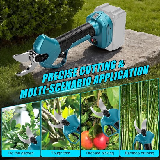 Accu-takkenschaar voor Makita 18 V batterij (zonder accu), borstelloze motor, max. opening 45 mm, elektrische takkenzaag, snoeischaar met lcd-display, voor boomtakken, bloemen — afbeelding 4