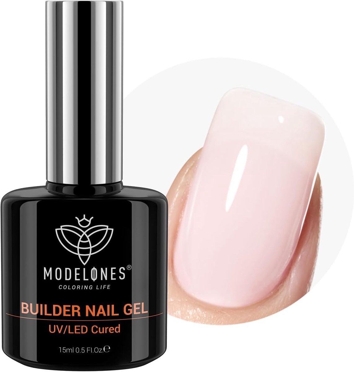 Opbouwgel voor gelnagels 15 ml - 8-in-One Builder Gel Barely Pink - UV-gel voor nagelverlenging - ShopVlot